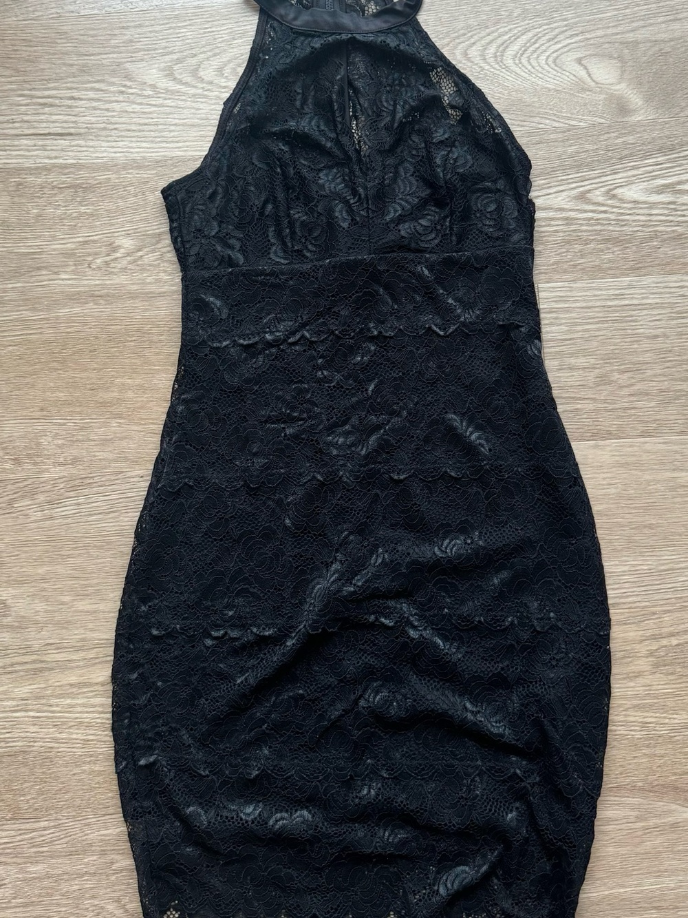 Guess Black Lace Halter Mini Dress